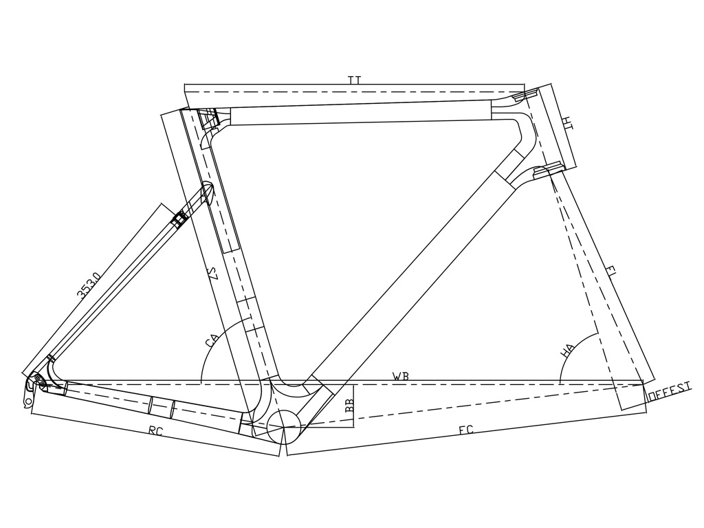 Light Weight Carbon V Brake Road Bike Frame