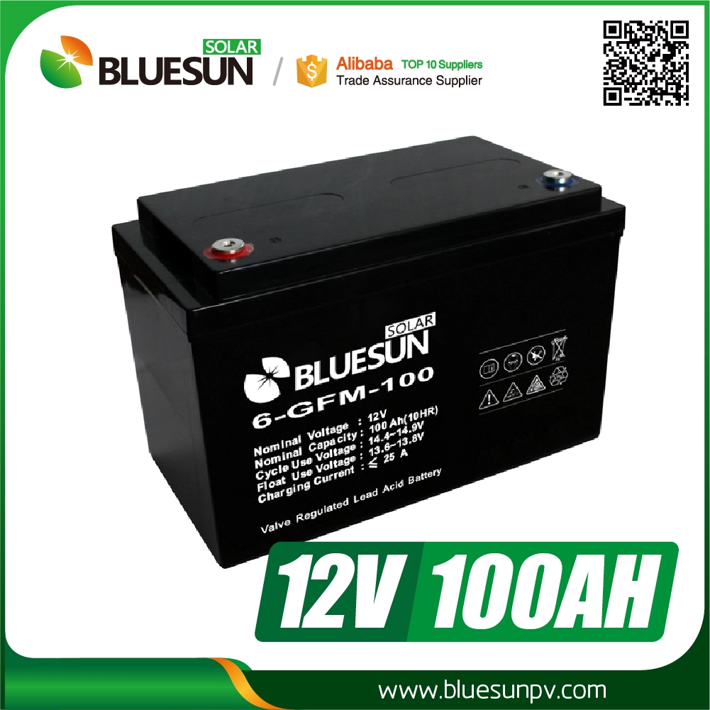 Système solaire portable Bluesun à l'aide d'une batterie solaire à cycle profond à cycle solaire 12V 100ah
