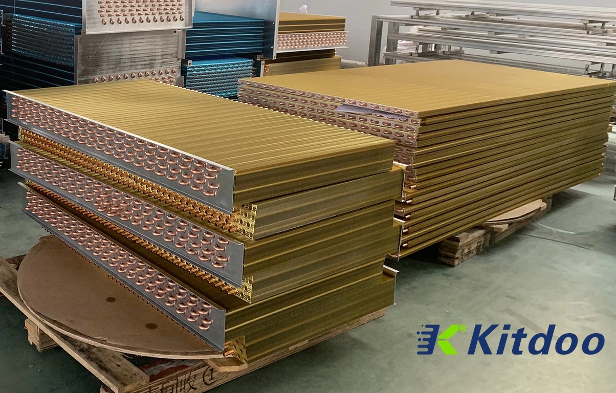Kitdoo OEM revêtement époxy or personnalisé ailettes en aluminium serpentins d'évaporateur refroidis par air