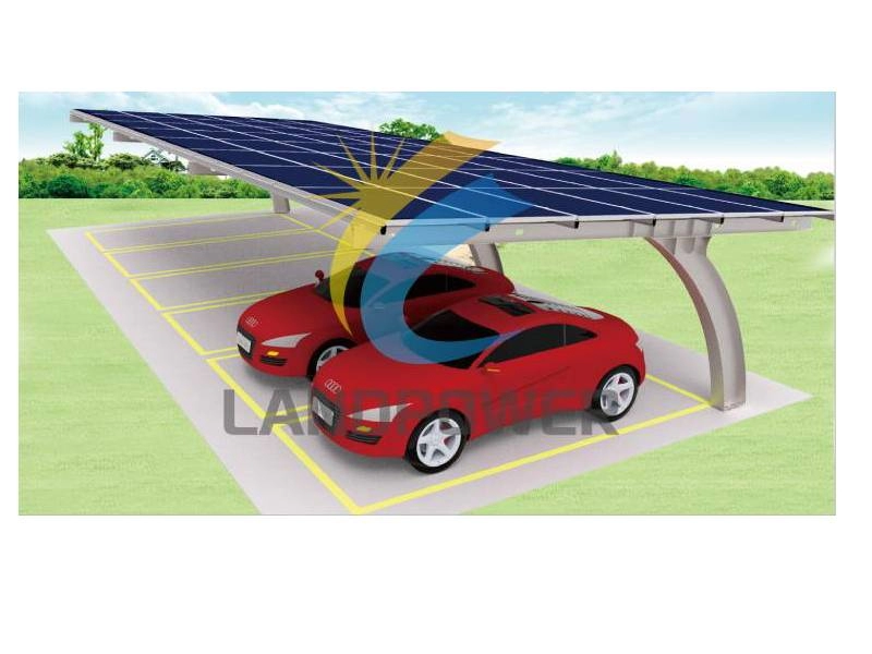 Structure d'abri de voiture en acier solaire PV