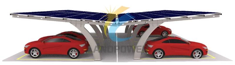 Structure d'abri de voiture en acier solaire PV