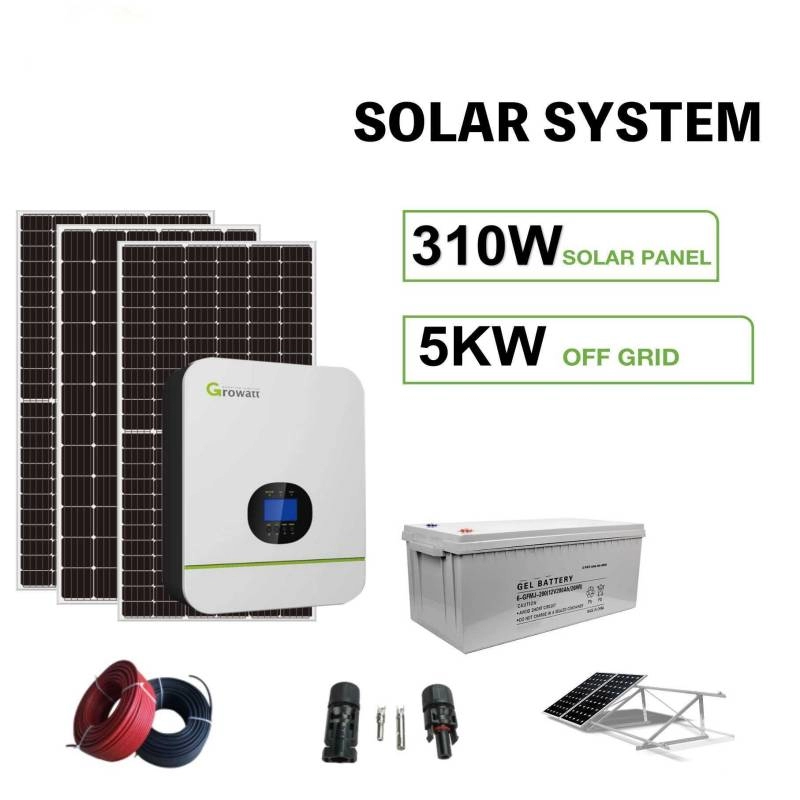 Système d'alimentation solaire résidentiel 5KW hors réseau