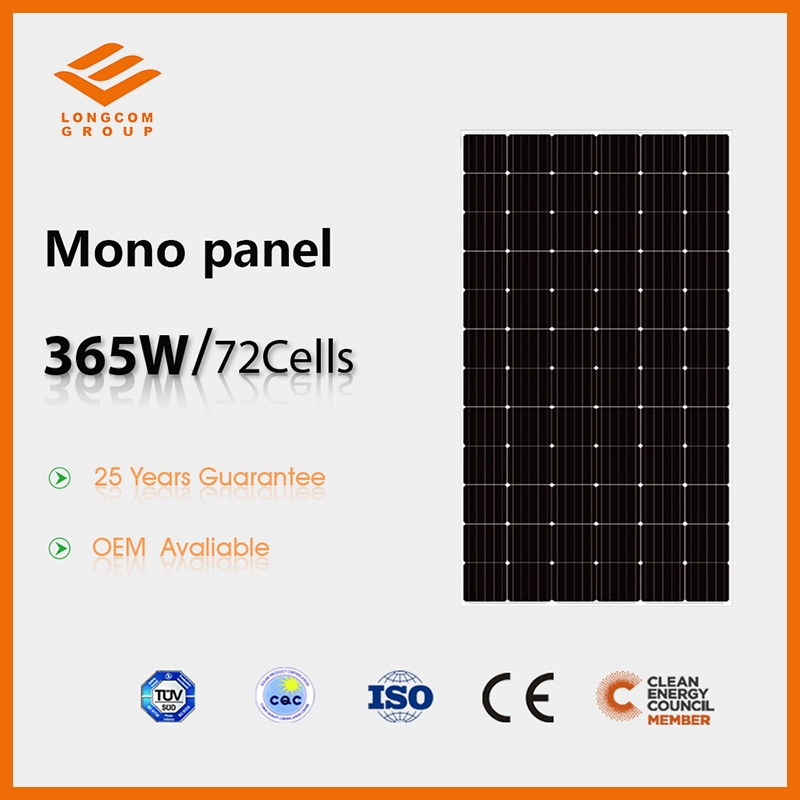 Panneau solaire cristallin mono 365W pour la maison