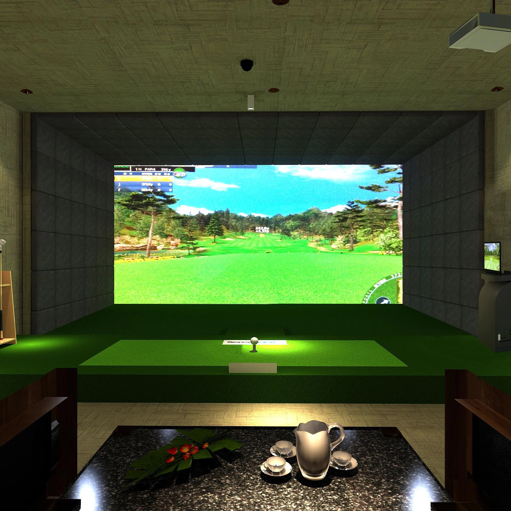 Écran d'impact de golf 9'*10'/écran de projection de simulateur