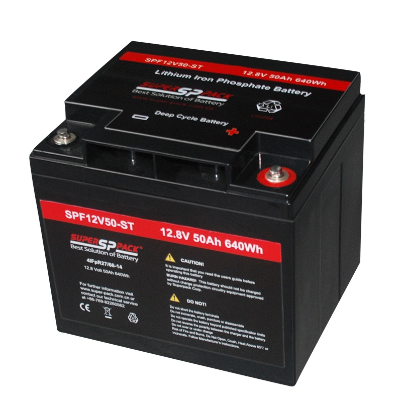 Batterie au lithium rechargeable au phosphate de fer au lithium 12,8 V 50 Ah (LiFePO4)