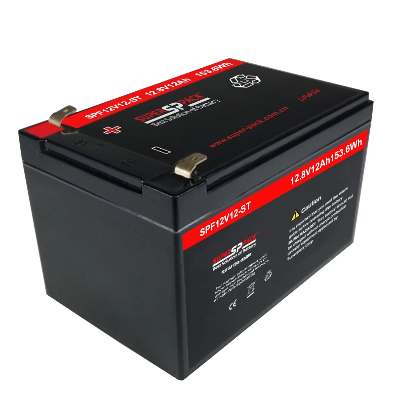 Batterie rechargeable au lithium LiFePO4 à décharge profonde 12,8 V 12 Ah
