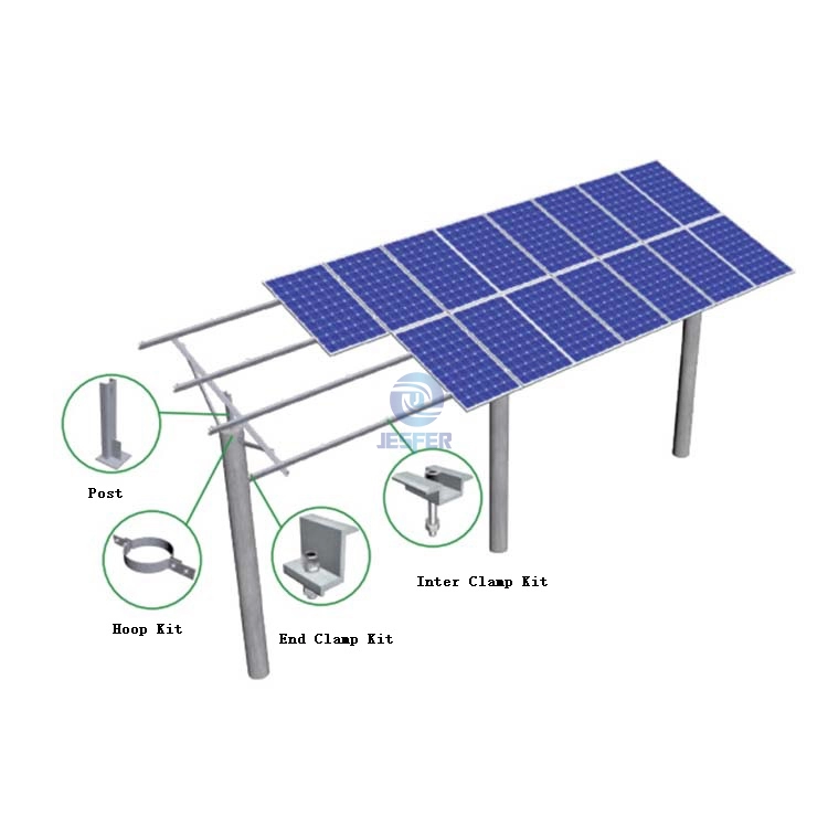 Système de montage solaire photovoltaïque à haute altitude sur pieux en béton