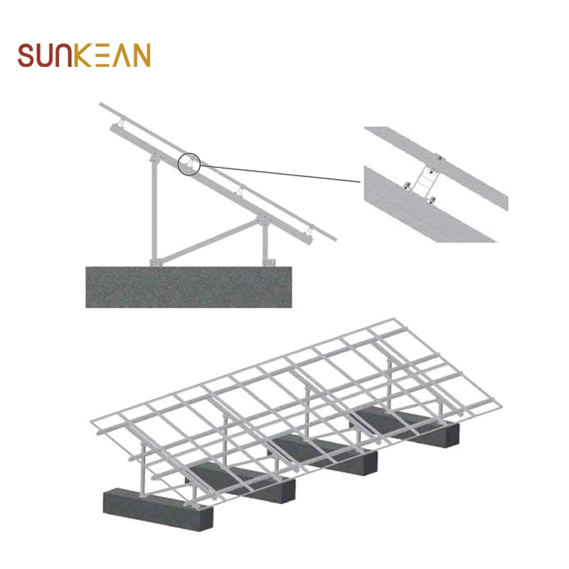 Supports de montage de panneaux solaires à double poteau sur sol partiel