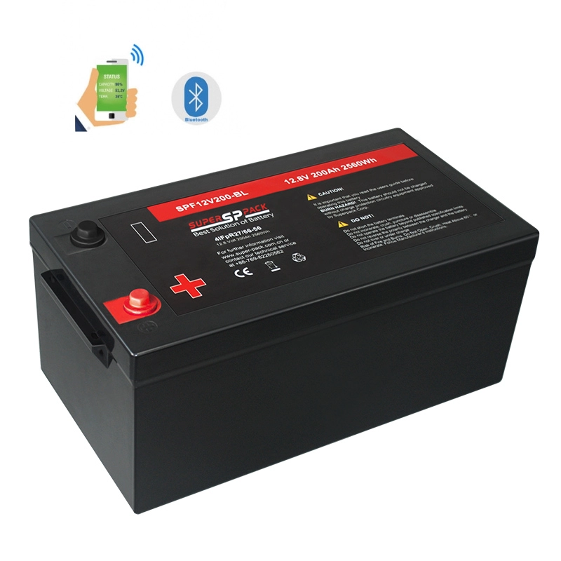 Batteries de maison de camping-car, version Bluetooth de la batterie 12V200Ah LiFePO4 pour RV