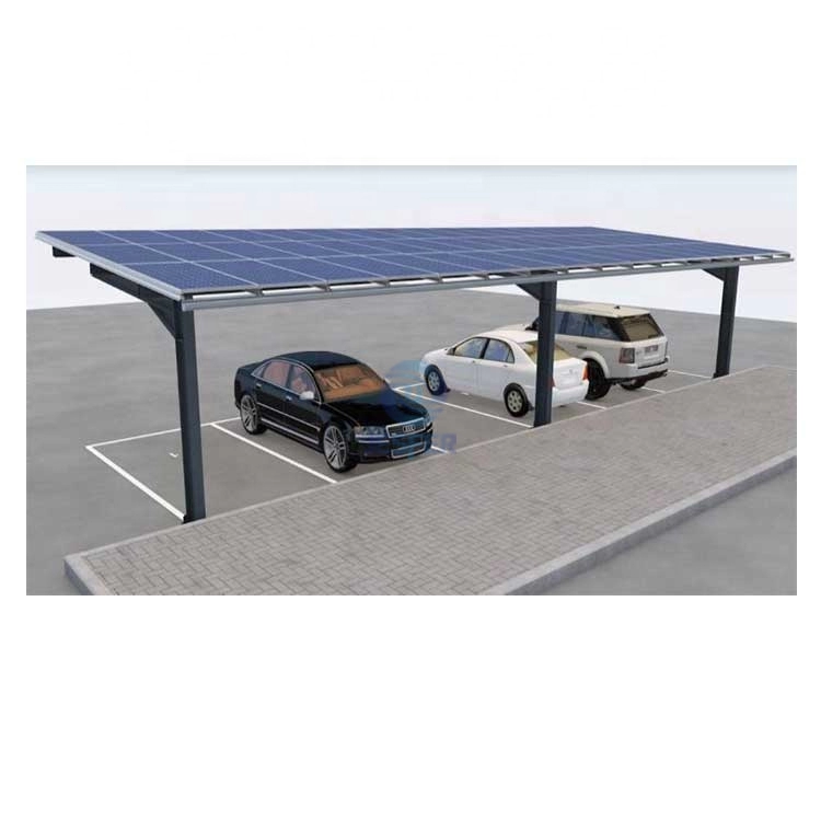Système d'abri de voiture solaire photovoltaïque résistant aux intempéries en acier au carbone de type L