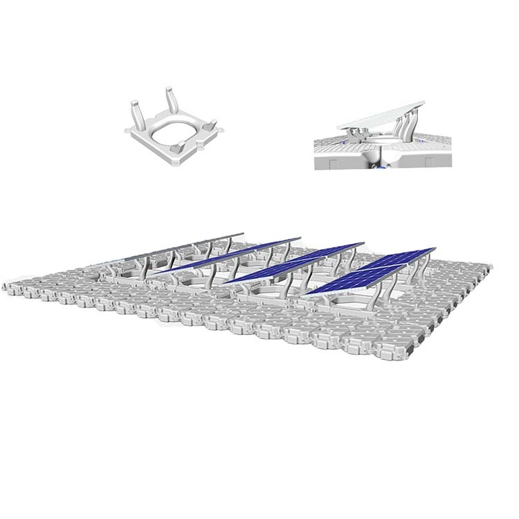 Solution d'ancrage complète pour lac sec Kits solaires Structure de montage solaire HDPE Flotteurs de piscine