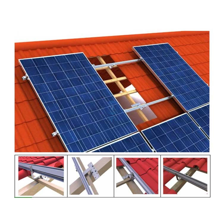 Système de supports de montage solaire de crochet de toit de tuile