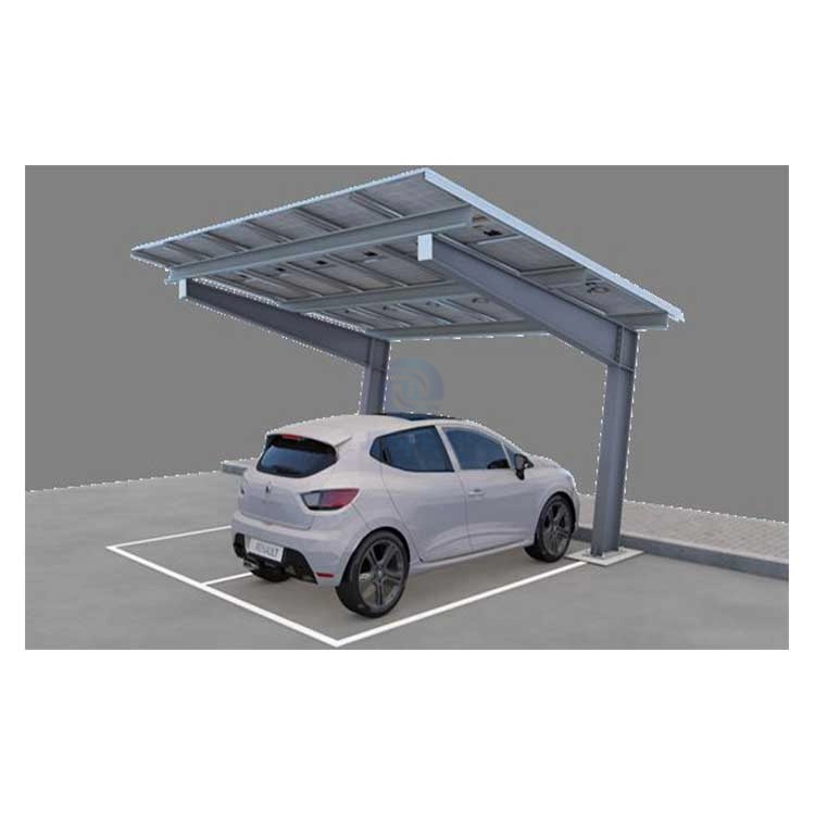 Abri de voiture solaire en acier au carbone panneaux solaires ombrage de stationnement abris de voiture solaires avec chargement