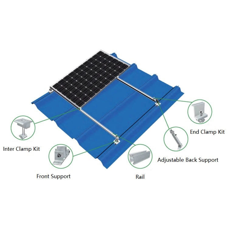 Kits de support réglables Système de montage de toit solaire PV
