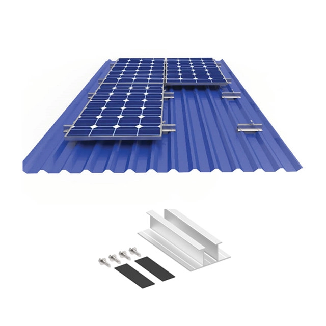 Supports de rails de panneau solaire de toit trapézoïdal en métal