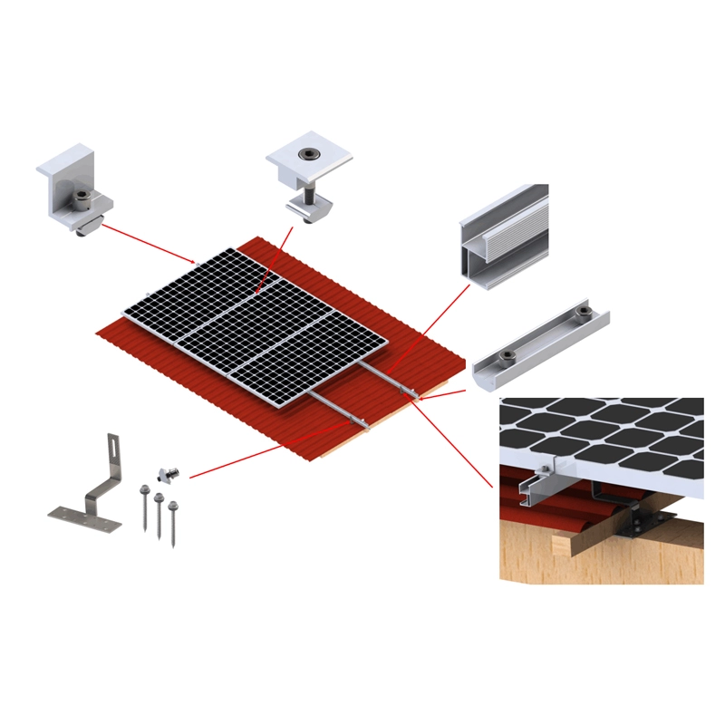 Support de montage solaire Pv pour toit en tuiles