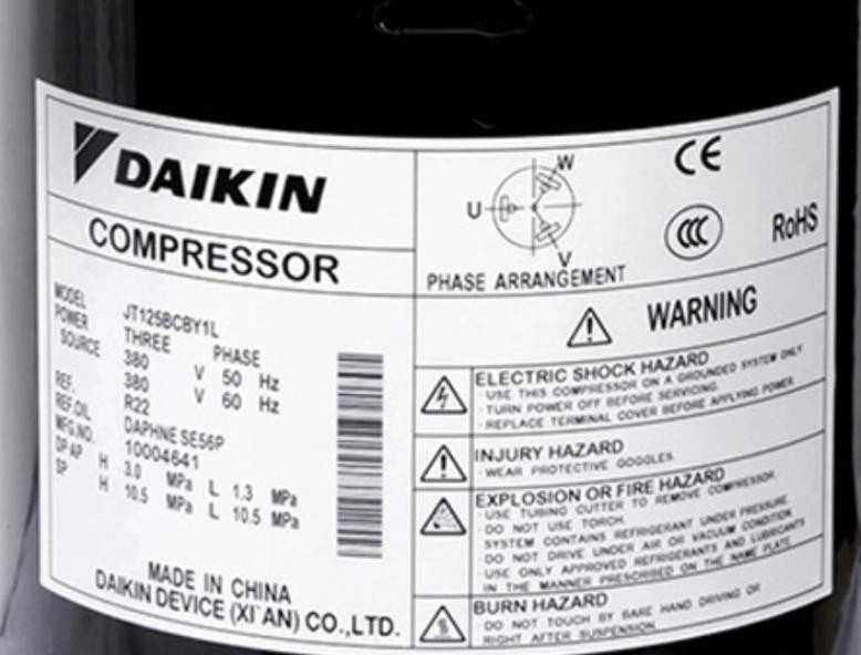 Compresseurs Scroll commerciaux Daikin R22 29000BTU 3HP
