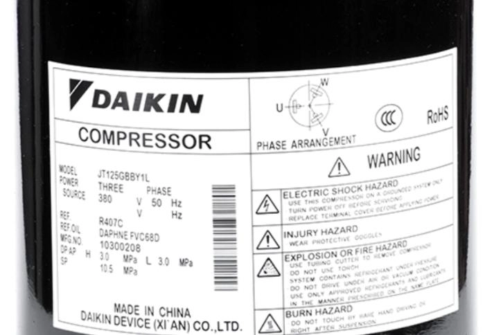 Compresseurs Scroll commerciaux Daikin R407C 3HP