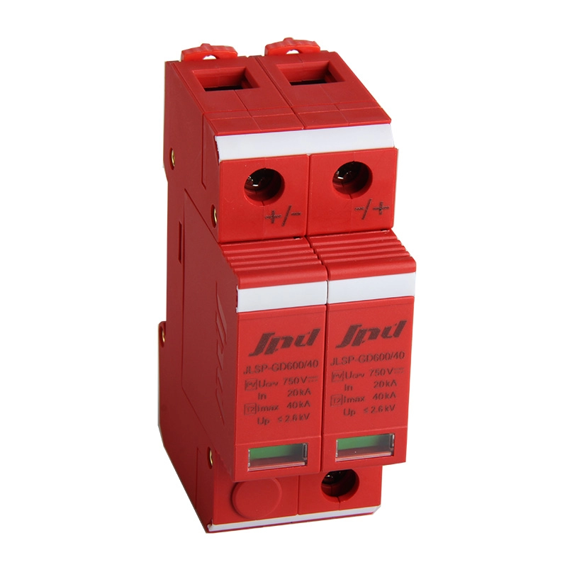 Jinli 2 pôles dc dispositif de protection contre les surtensions solaire spd 600 V