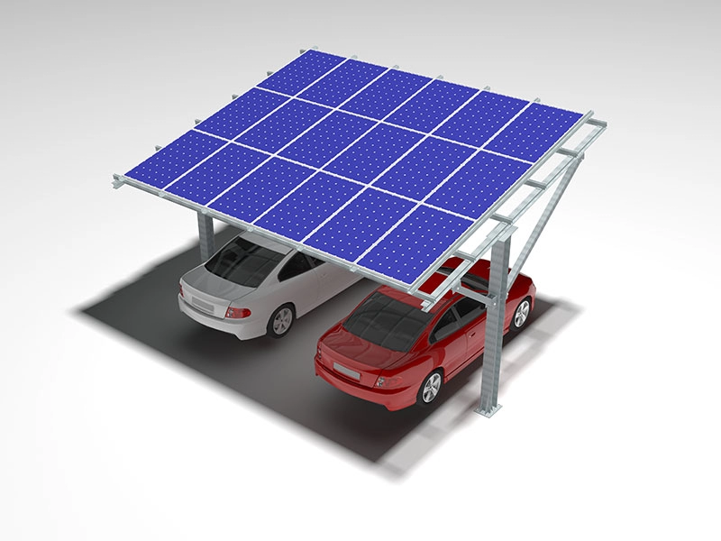 Système de montage au sol pré-assemblé pour abri de voiture en acier solaire