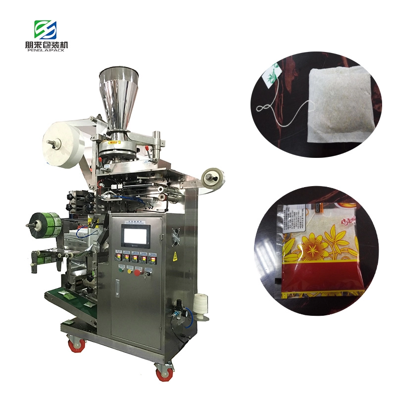 Machine d'emballage de sachets de thé en papier filtre avec ficelle et étiquette