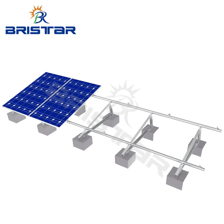 Système de montage de toit plat de panneau solaire ballasté
