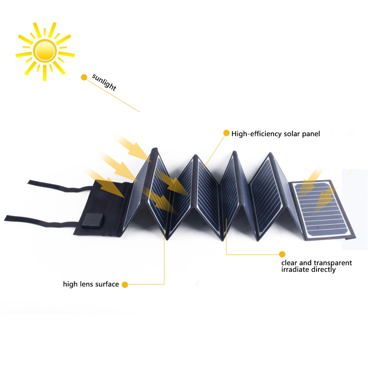 Charge de panneau solaire flexible étanche 60W pour téléphone et tablette PC