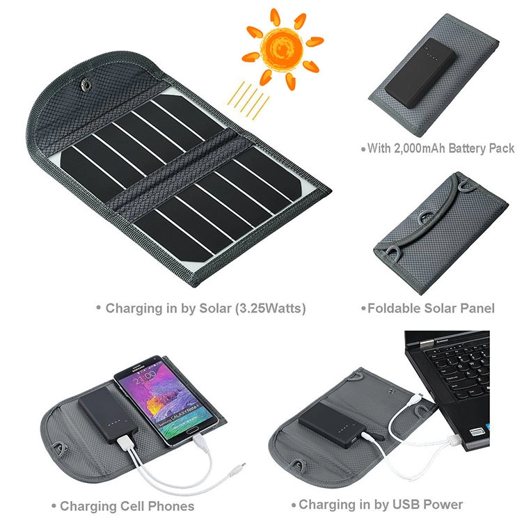 chargeur léger de panneau solaire de sac à dos de 5V 0.66A pour des appareils photo numériques