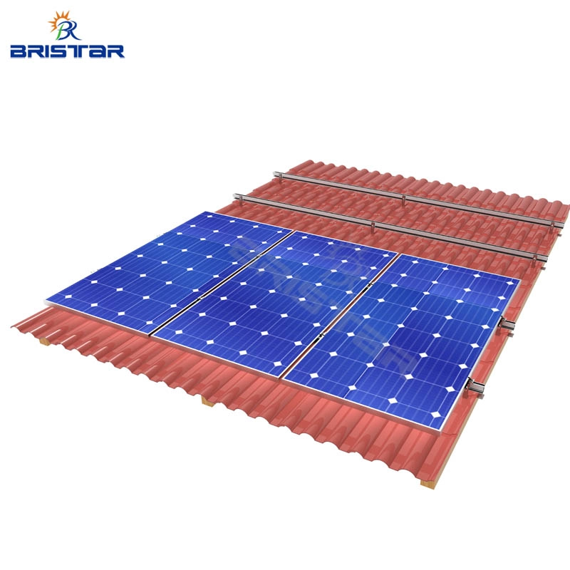 Système de montage de panneaux solaires pour toit de tuiles espagnoles