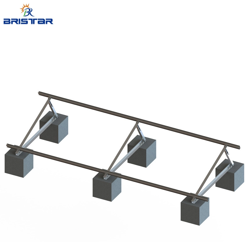 Système de montage solaire pour toit plat triangulaire réglable