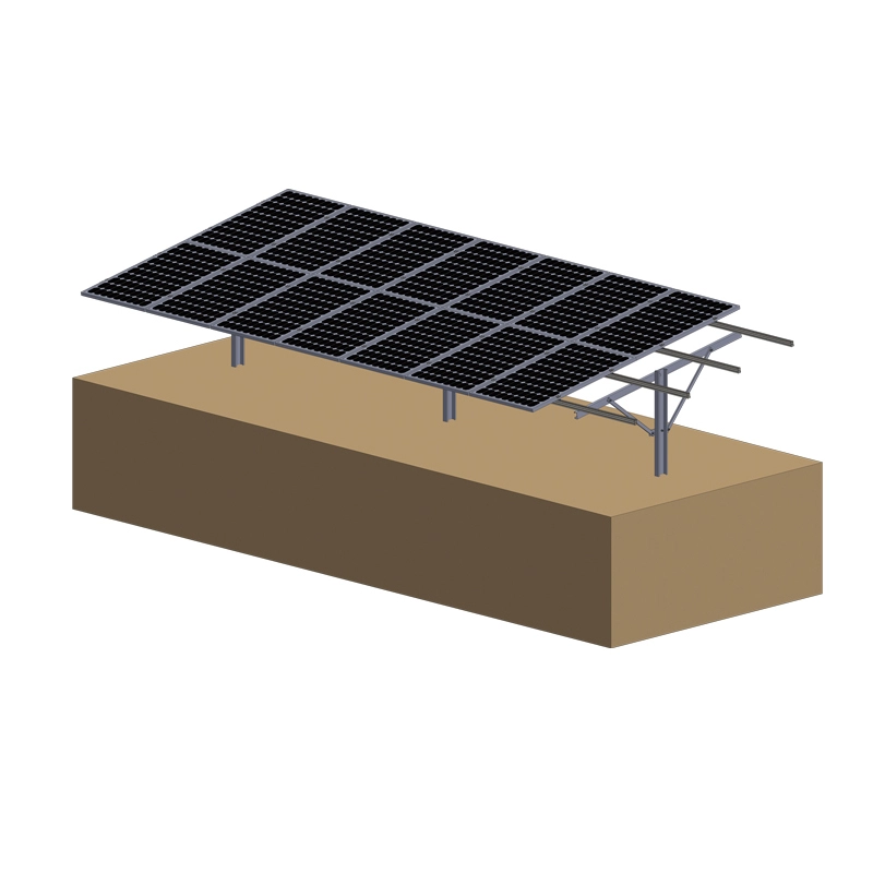 Système de montage au sol de pieu solaire en acier galvanisé