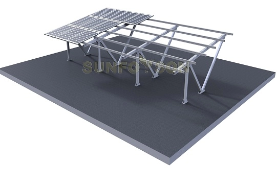 Structure de montage de l'abri de voiture solaire