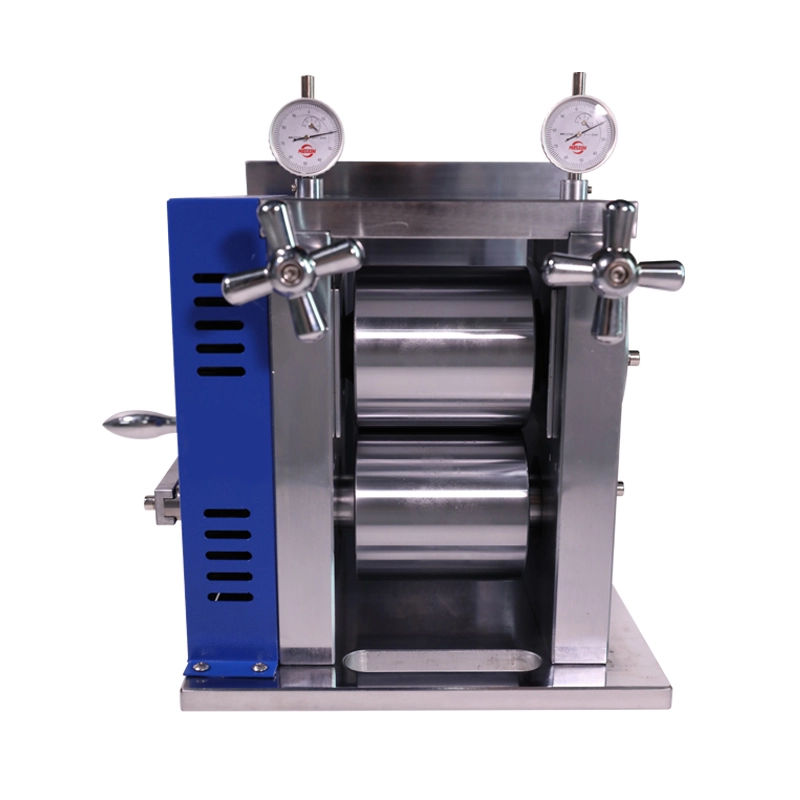 Machine horizontale manuelle de presse de rouleau pour le calandrage cylindrique de feuille d'électrode de batterie