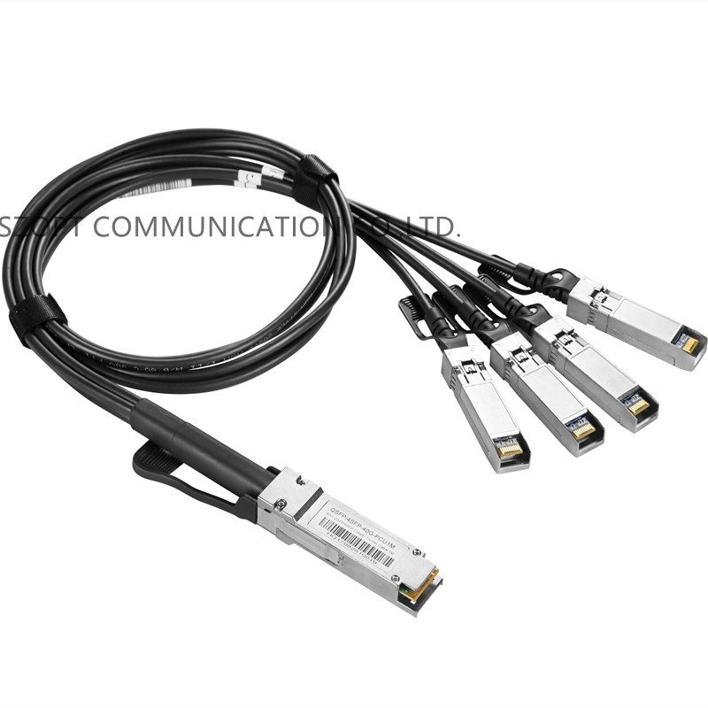Câble de raccordement DAC haute vitesse 40G QSFP+ à 4xQSFP+100G QSFP28 à 4xQSFP28 Câble cuivre à connexion directe
