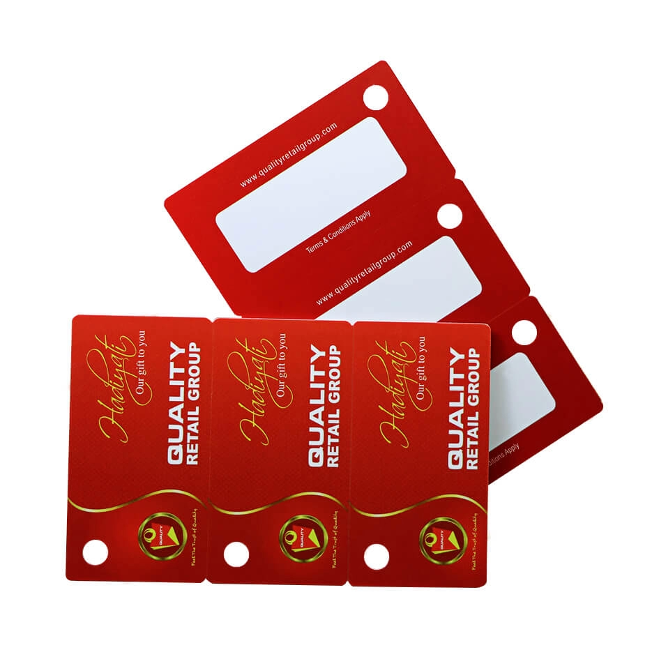 Cartes pré-perforées imprimables de PVC d'étiquette de clé de CR80 30Mil 3Up pour la promotion