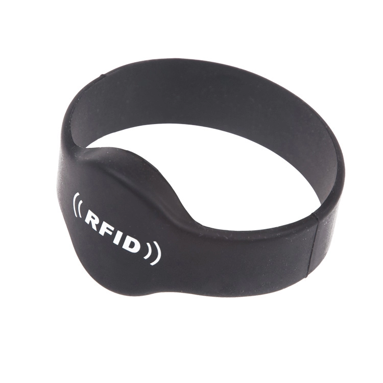 Bracelet en silicone noir personnalisé OEM RFID TK4100 pour les événements