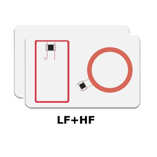 Carte RFID haute sécurité avec puce HF 13,56 MHz et puce UHF 960 MHz.