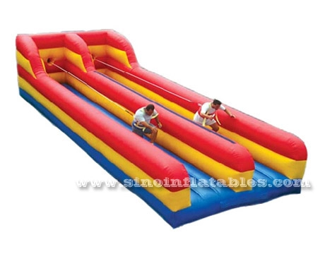 10 m de long enfants N adultes gonflable bungee run pour activités interactives intérieures ou extérieures pour 2 personnes