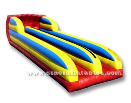 10m de long double voie enfants N adultes gonflable bungee run pour interactif