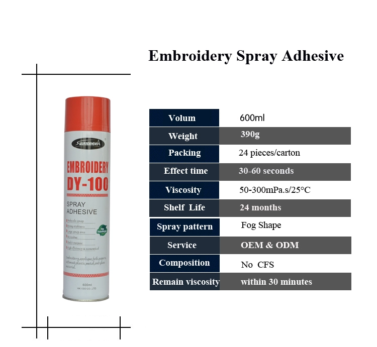 Sprayidea DY-100 colle en spray pour tissu transparent pour tissu textile à broder