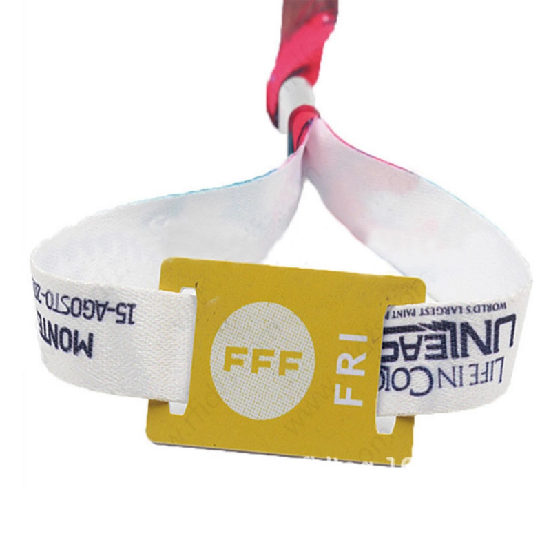 Bracelet d'événements tissés RFID FM08 en tissu 13.56Mhz