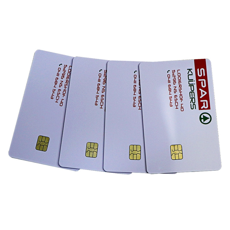Cartes à puce de contact ISO7816 AT24c16 personnalisées avec code à barres