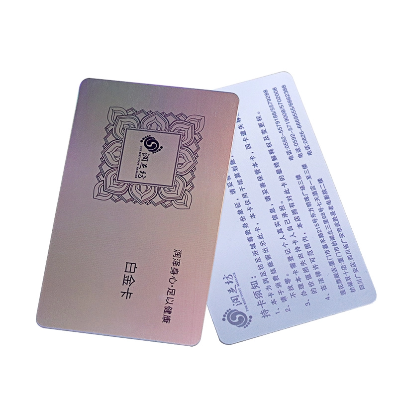 Cartes PVC en plastique laser arc-en-ciel holographique de luxe