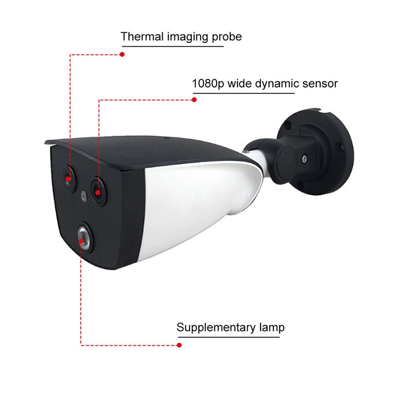 Caméra d'imagerie thermique binoculaire AI sans contact Solution de système de détection optique de la fièvre et de mesure de la température à double spectre