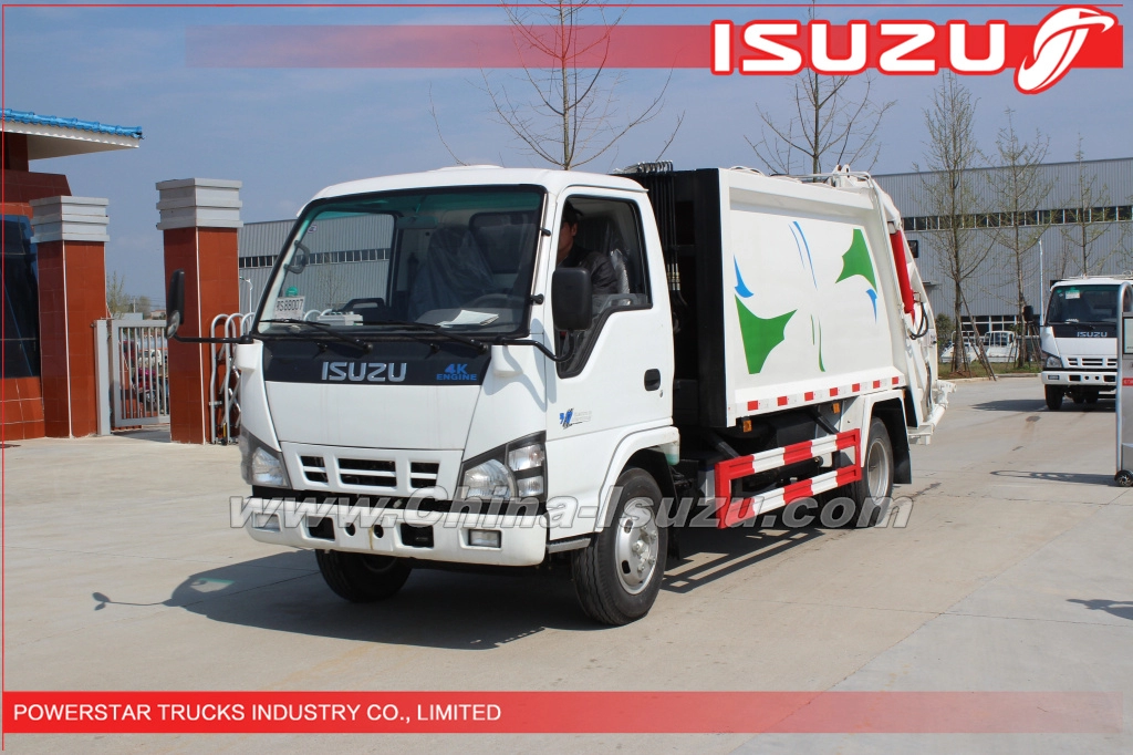 Camion compressé à déchets ISUZU Myanmar 3 tonnes avec moteur 4KH1