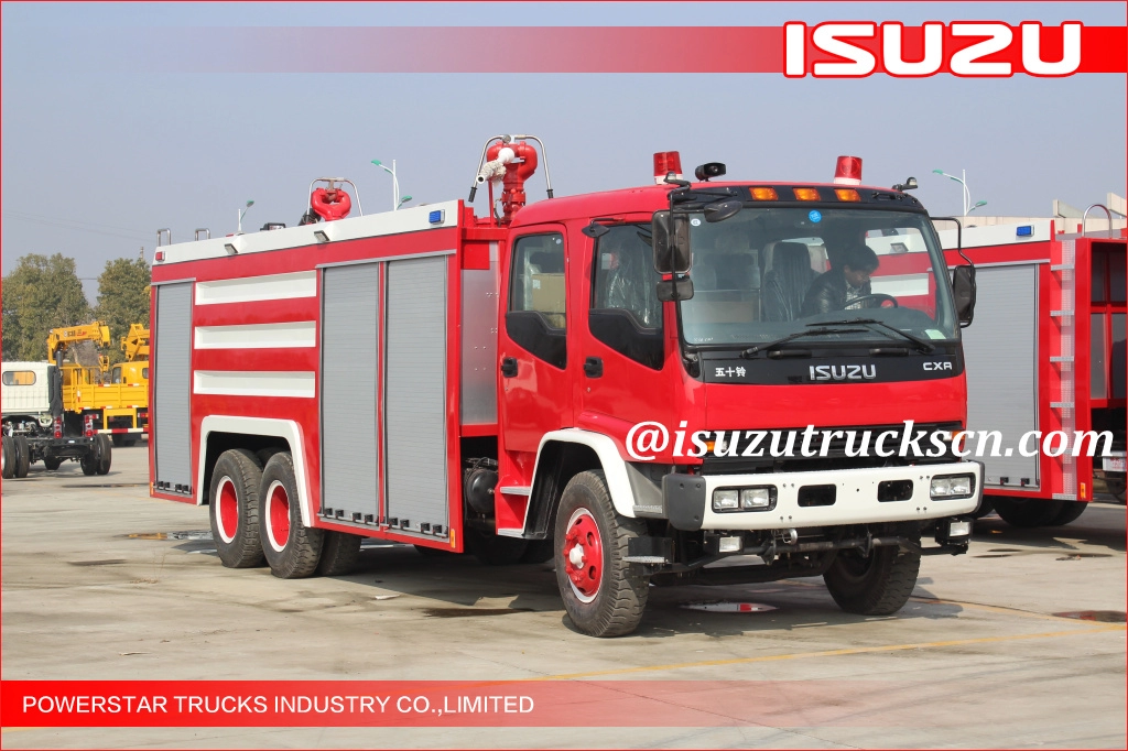 6*4 Afrique Ghana 12000L camion de pompiers Isuzu fournisseur de véhicule de pompiers de mousse d'eau