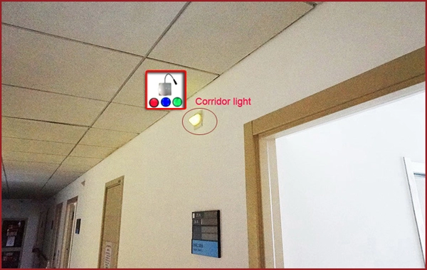 Éclairage de couloir du système d'éclairage d'appel d'infirmière avec 3 couleurs pour montrer et alerter