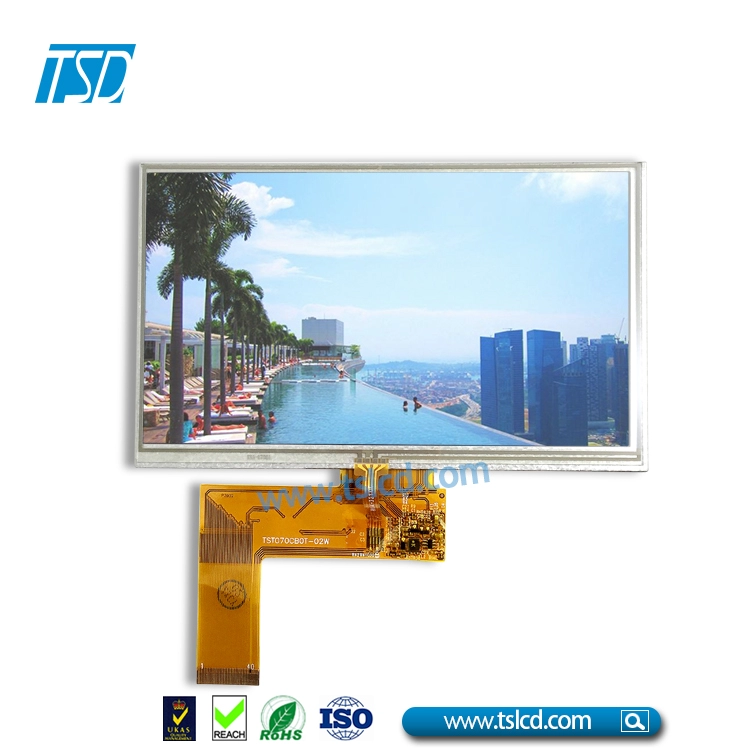 Écran LCD TFT 50 broches 7" 800 x 480 avec interface RVB 24 bits.