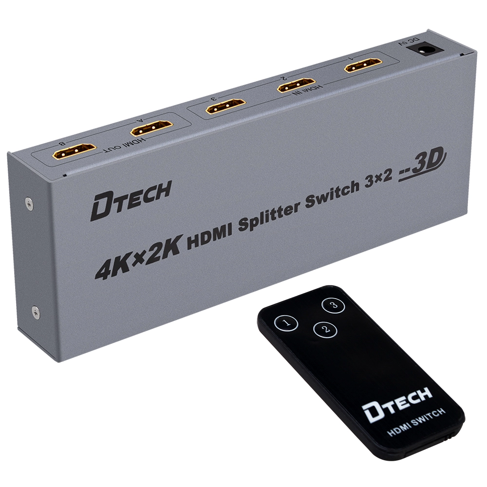 DTECH DT-7432 Commutateur répartiteur HDMI 4K 3 à 2