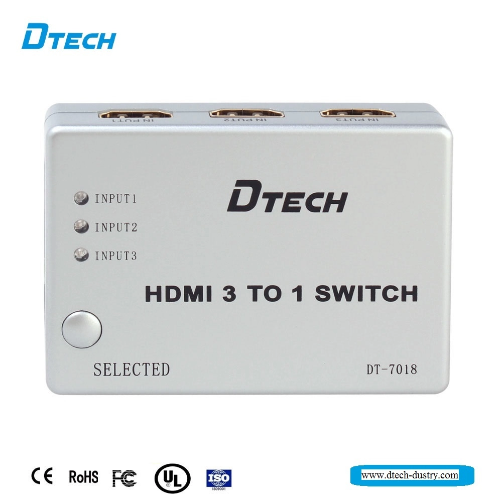 DTECH DT-7018 COMMUTATEUR HDMI 3 en 1 prend en charge 1080p et 3D